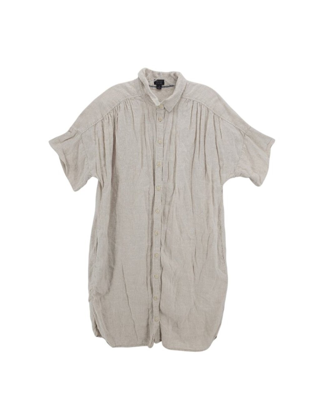 J CREW Relaxed-Fit Short-Sleeve Baird McNutt Irish Linen Shirtdress Size MEDIUM